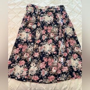 Vintage 80s Lucia Petites Floral Wrap Skirt Size 12